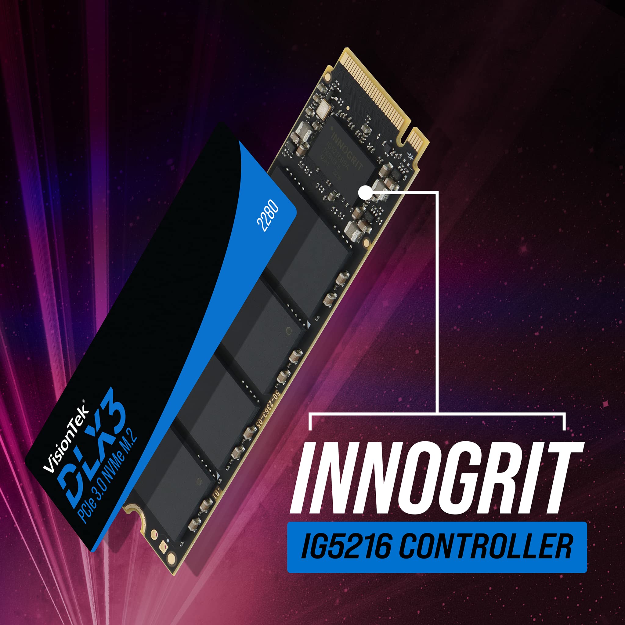 Amazon.com: VisionTek 2280 DLX3 M.2 SSD PCIe 3.0 x4-256GB - PCIe